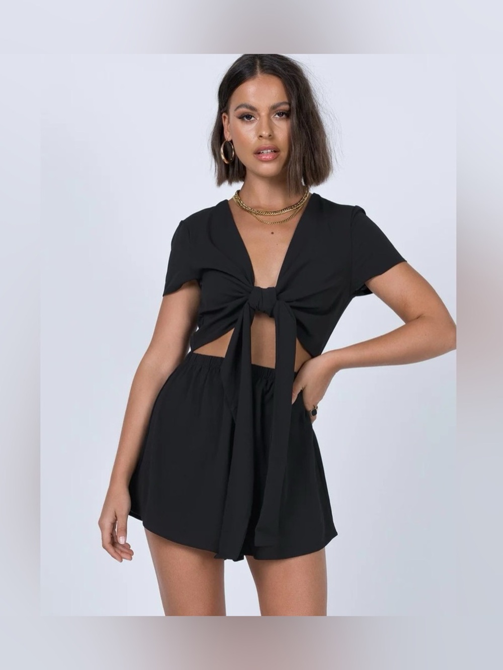 Princess Polly “Ragnar” Romper….Sz: 8….Color: Black….Excellent Preowned Conditio